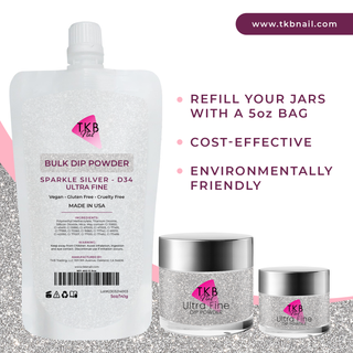 Sparkle Silver Dip Powder- D34
